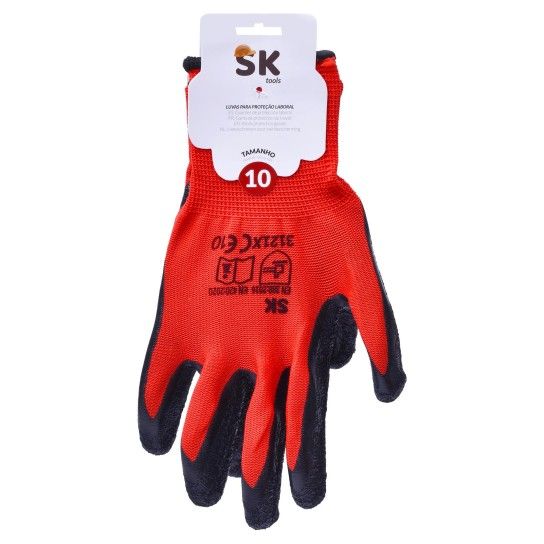 LUVA NYLON VERM TAM 10 0303-16 CX240