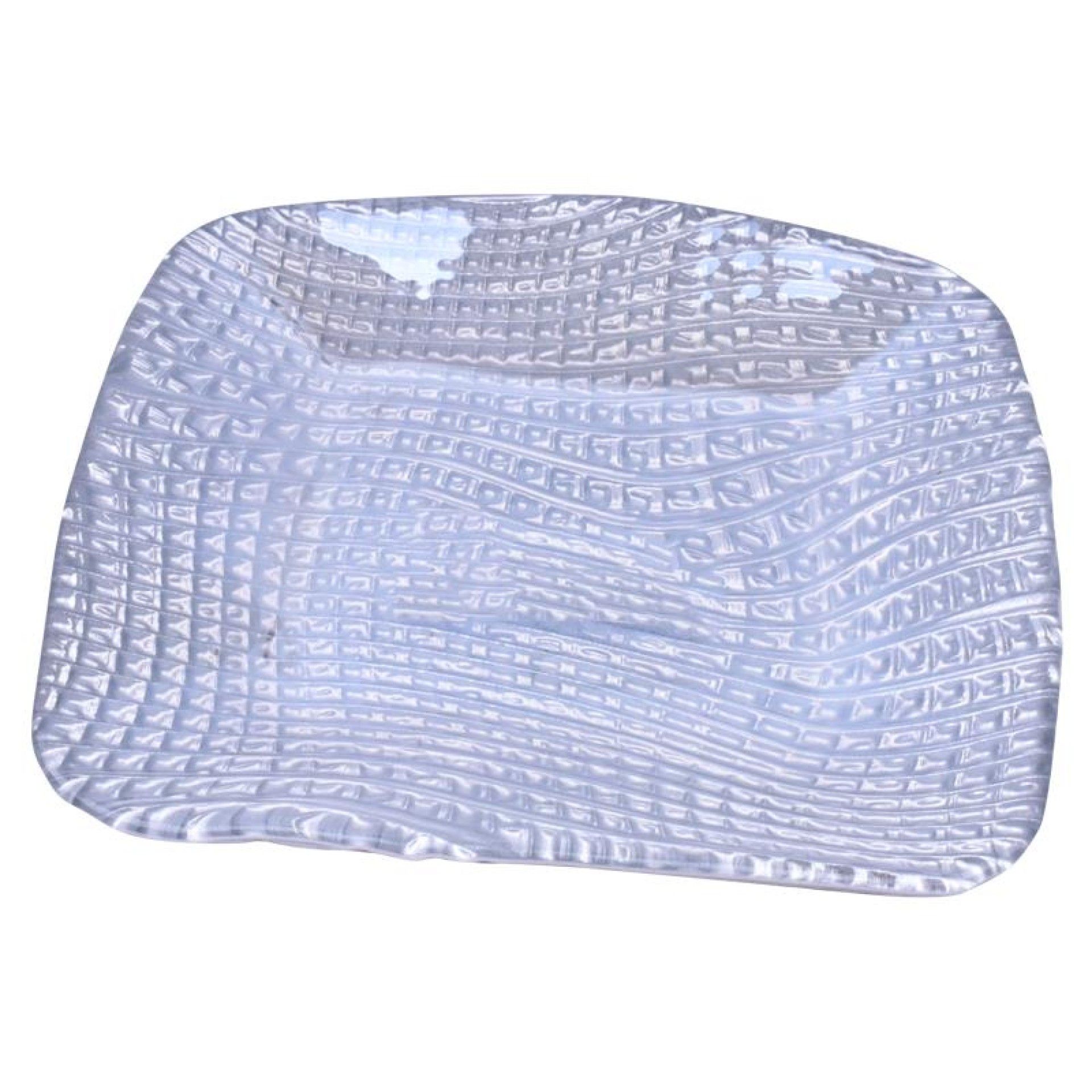 PRATO VIDRO QUAD. 16CM PRATA PRATO VIDRO QUAD. 16CM PRATA