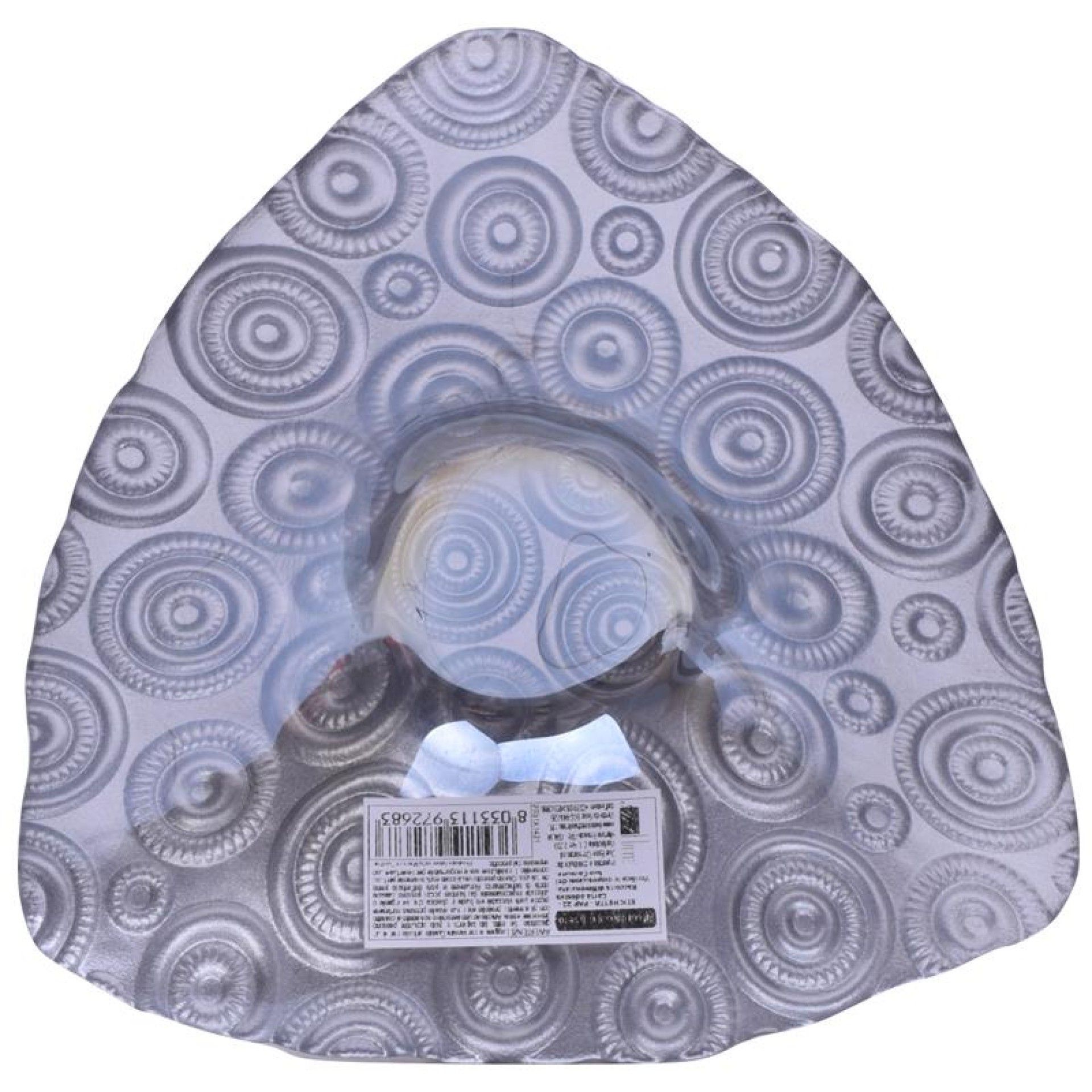 PRATO VIDRO 18CM TRIANG. PRATA PRATO VIDRO 18CM TRIANG. PRATA