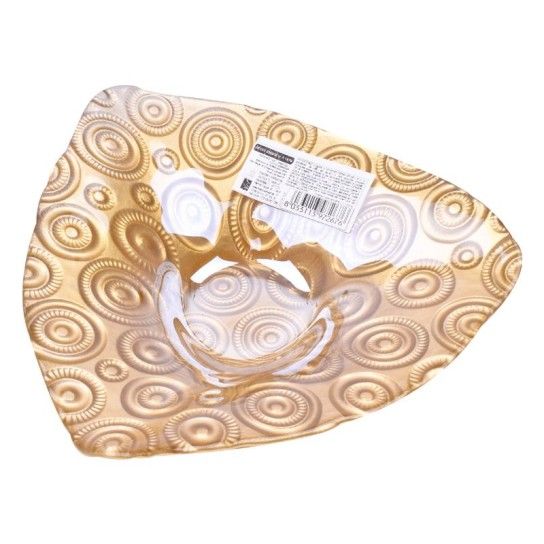 PRATO VIDRO 18CM TRIANG. OURO PRATO VIDRO 18CM TRIANG. OURO