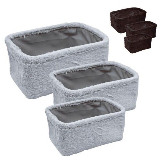 CONJ. 3 CESTOS RETANG. 27X20X12CM CONJ. 3 CESTOS RETANG. 27X20X12CM