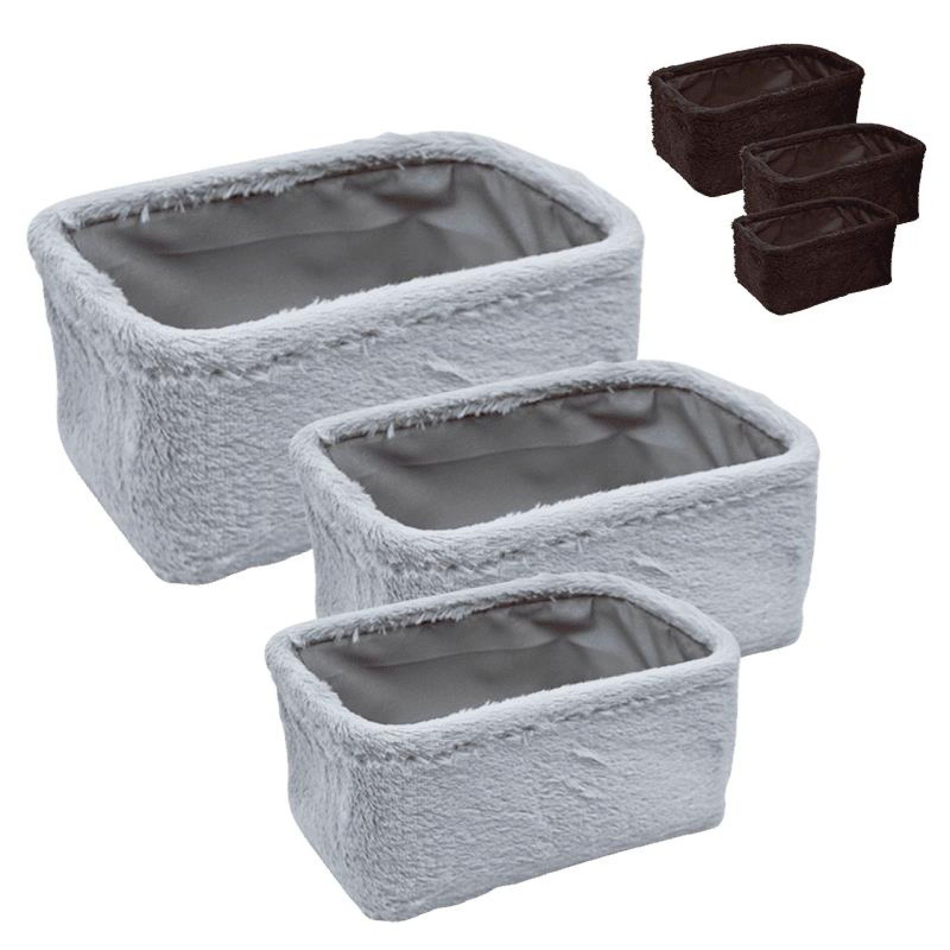 CONJ. 3 CESTOS RETANG. 27X20X12CM CONJ. 3 CESTOS RETANG. 27X20X12CM