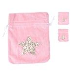 SACO VELUDO NATAL 19X15,5 ROSA E7-9170B