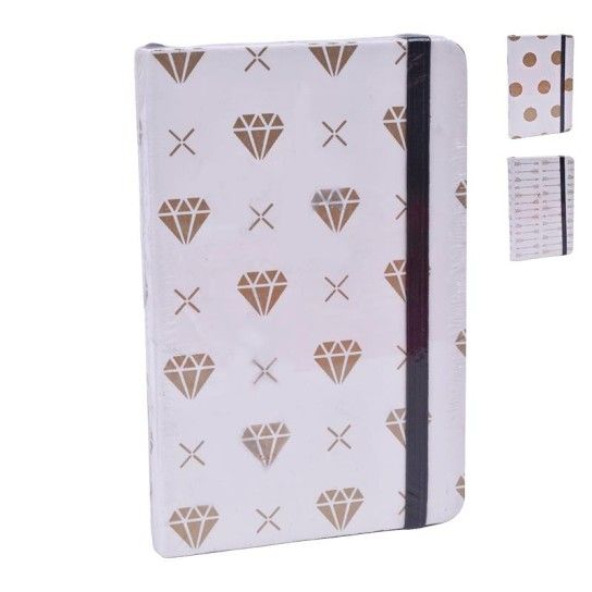 NOTEBOOK 90X140 GOLD WHITE