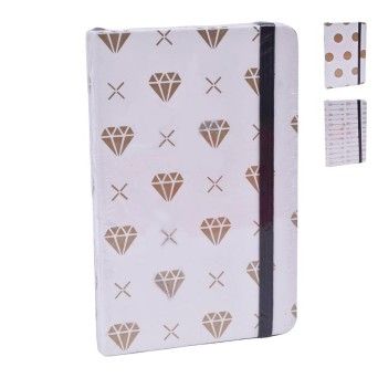NOTEBOOK 90X140 GOLD WHITE