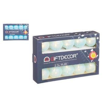 FITA DE LED 10 BOLA AZUL C/CAIXA EXTER
