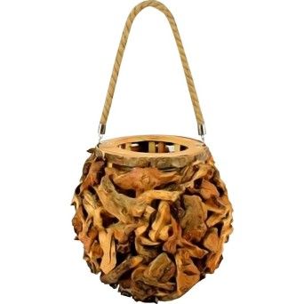 PORTA VELAS MADEIRA NATURAL 20CM
