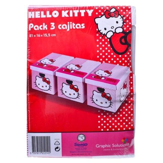 CAIXA 3 HELLO KITTY 21X16X15.5CM 40102