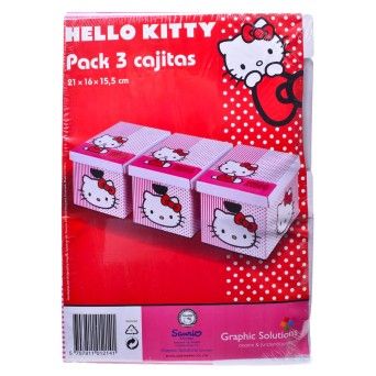 CAIXA 3 HELLO KITTY 21X16X15.5CM 40102