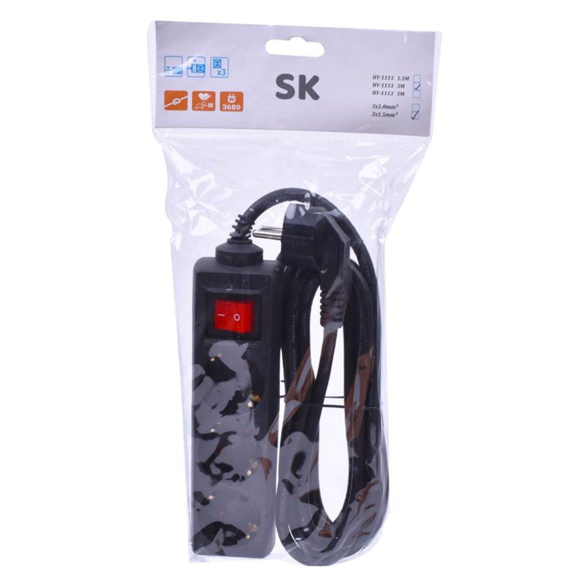 EXTENSAO 3M C/3 TOMADAS+ INT HY-1113P CX25 EXTENSAO 3M C/3 TOMADAS+ INT HY-1113P CX25