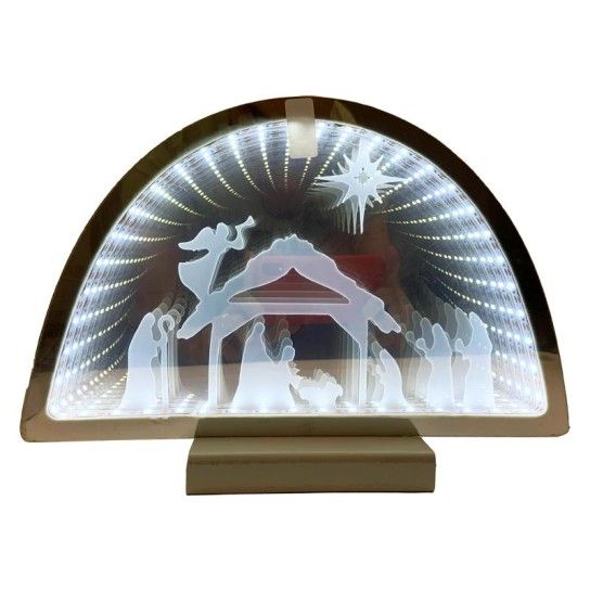 CENRIO DE NATAL 3D 30CM BRANCO FRIO 21007