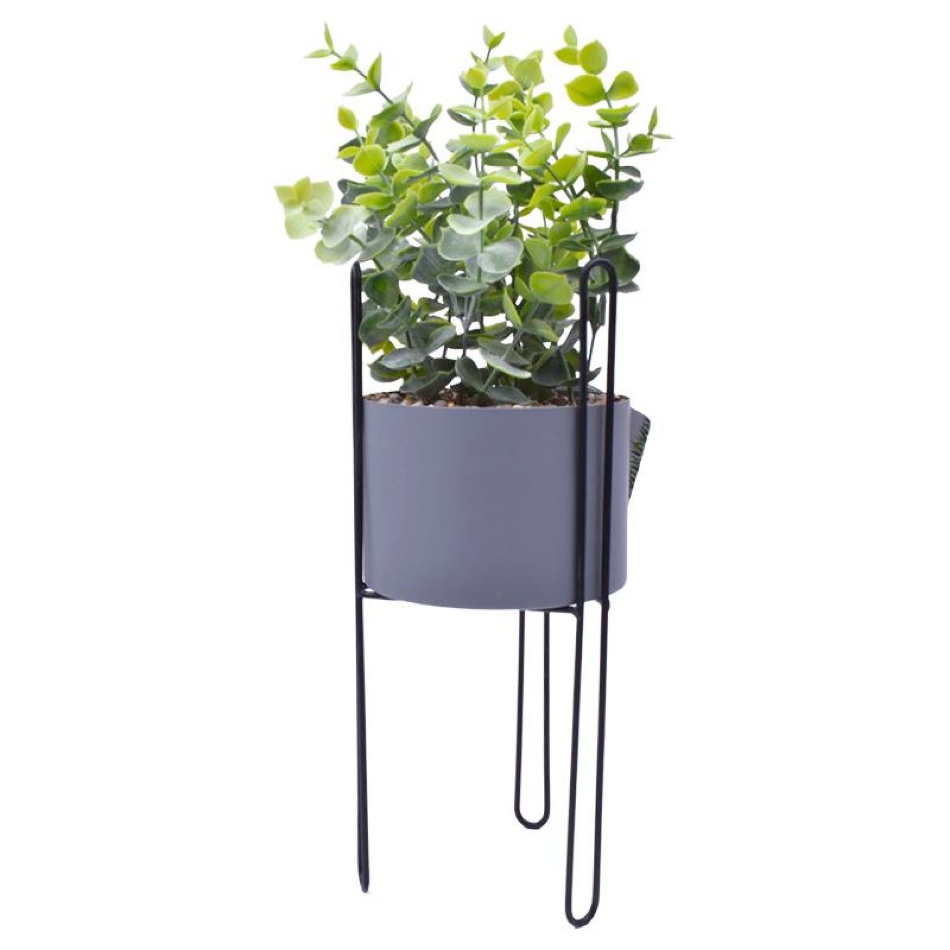 PLANTA FOLHA EUCALIPTO BMETAL CINZENTA