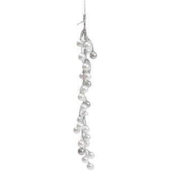 CACHO PEROLAS NATAL 26CM PRATA