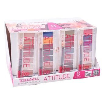 PALETA SOMBRAS 8 CORES ATTITUDE 24UN