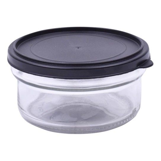 RECIPIENTE VIDRO REDONDO 415ML PRETO