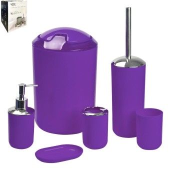 CONJ. BANHO 6 PCS ROXO 1724-201-05