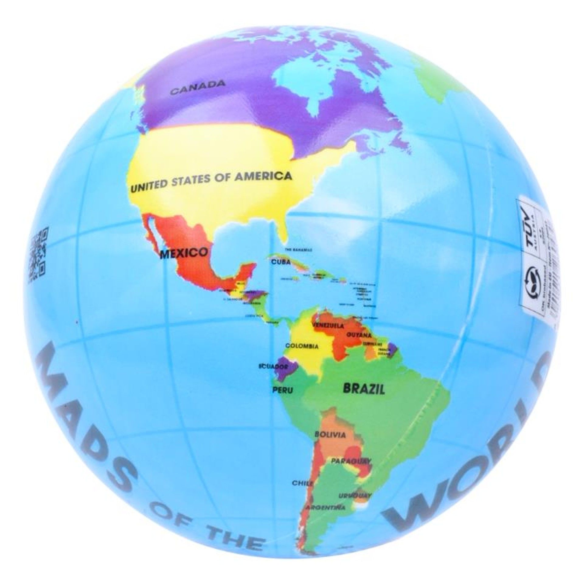 BOLA MAPA MUNDO 23CM