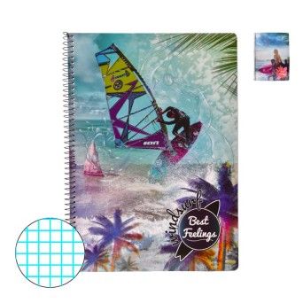 CADERNO ESPIRAL A4 80F QUADRI.WATER