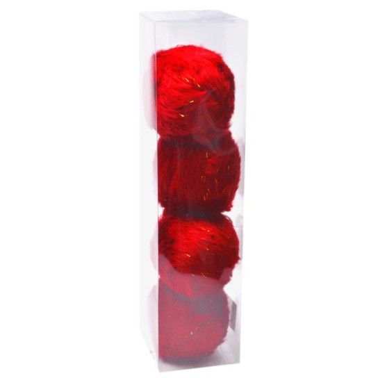 BOLAS PELUCHE 10CM 4UNID. VERM. BOLAS PELUCHE 10CM 4UNID. VERM.