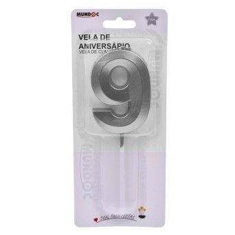 VELA ANIVERSARIO PRATA N 9