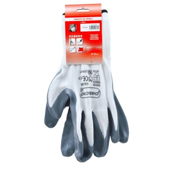 LUVAS TRABALHO NYLON BRC/CINZA  T-10