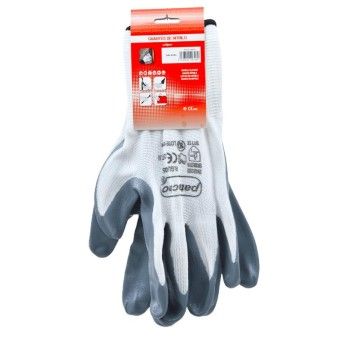 LUVAS TRABALHO NYLON BRC/CINZA  T-10