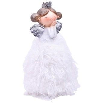 ANJO 29CM VESTIDO DE PELO BRANCO C/LUZ