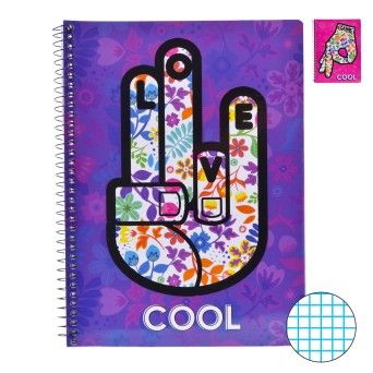 CADERNO ESPIRAL A5 80F QUADRIC COOL