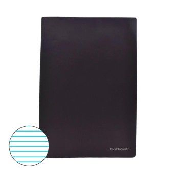 CADERNO A4 CAPA PRETA PAUT.