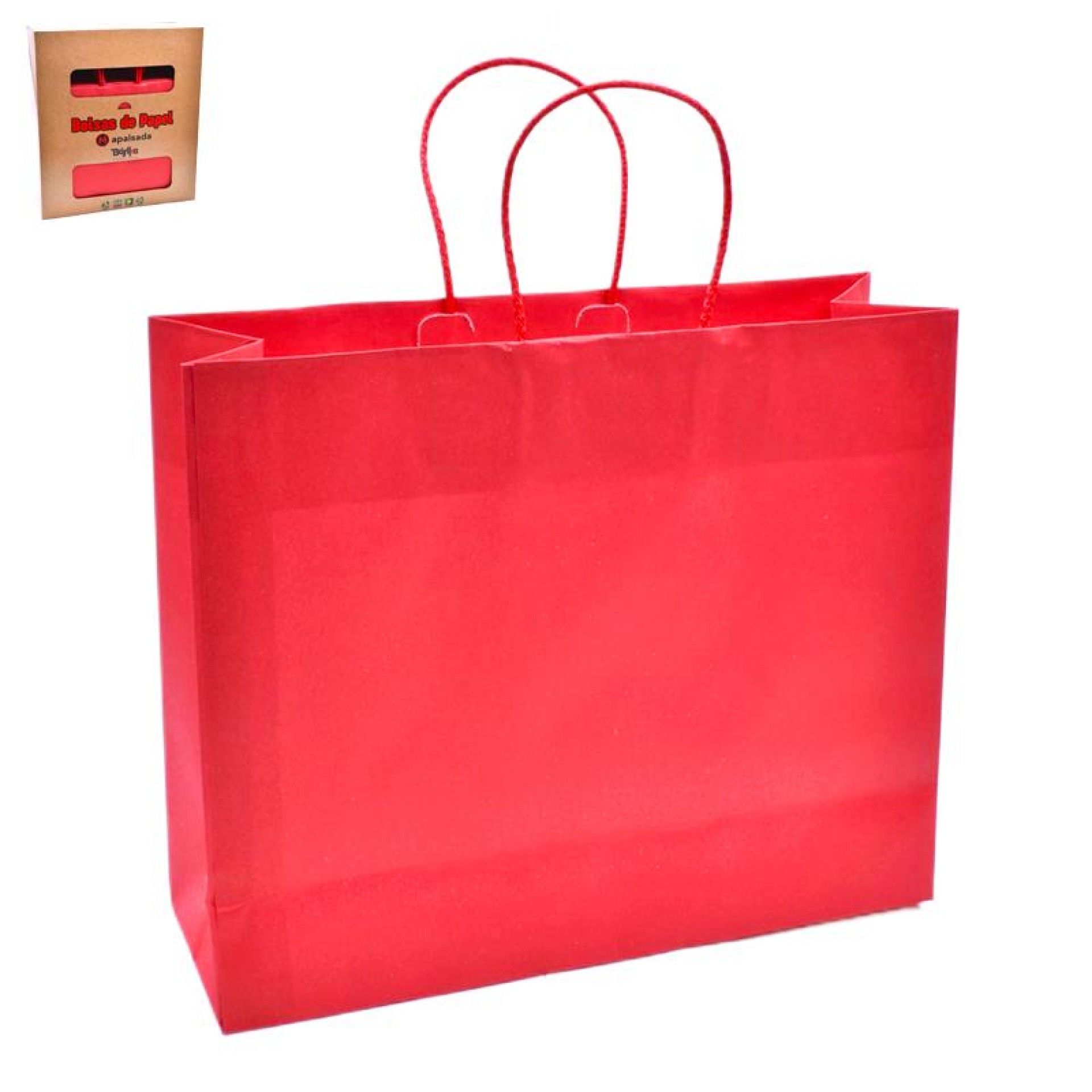 SACO PAPEL VERMELHO 35+12 X31CM SACO PAPEL VERMELHO 35+12 X31CM