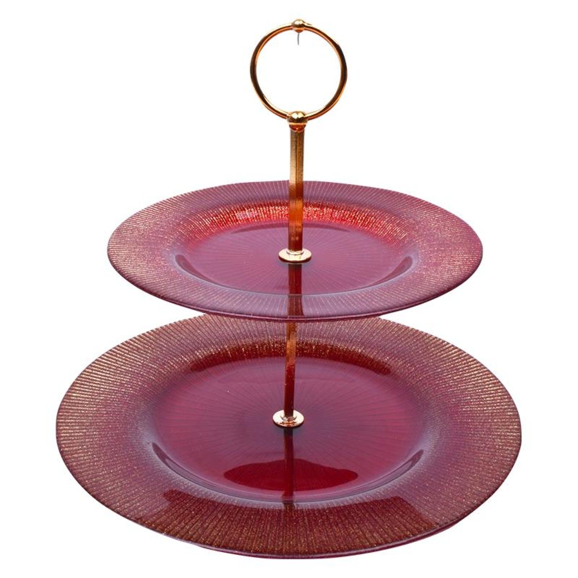 TAÇA VIDRO 2 PISOS 28+21CM VERM/ DOUR TAÇA VIDRO 2 PISOS 28+21CM VERM/ DOUR