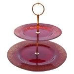 TAÇA VIDRO 2 PISOS 28+21CM VERM/ DOUR TAÇA VIDRO 2 PISOS 28+21CM VERM/ DOUR