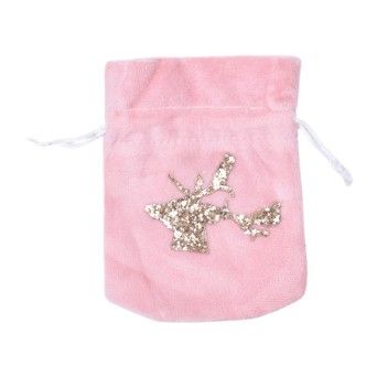 SACO VELUDO ROSA NATAL10X13CM