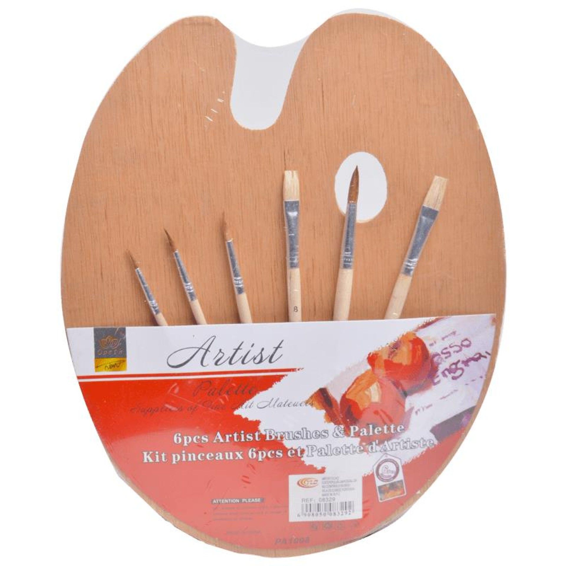PALETA PINTOR C/ 6 PINCEIS REF. A8329 PALETA PINTOR C/ 6 PINCEIS REF. A8329