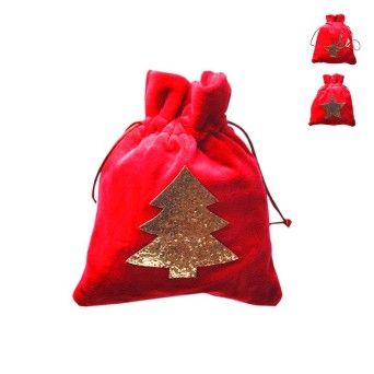 SACO VELUDO NATAL 10X13 BORD.