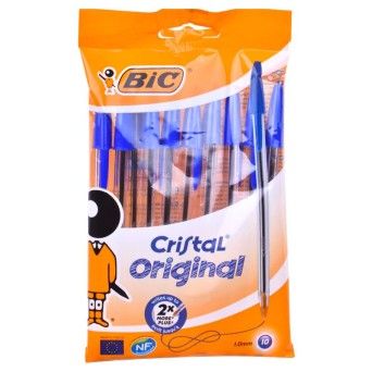 BIC CRISTAL ORIGINAL PACK10 AZUL