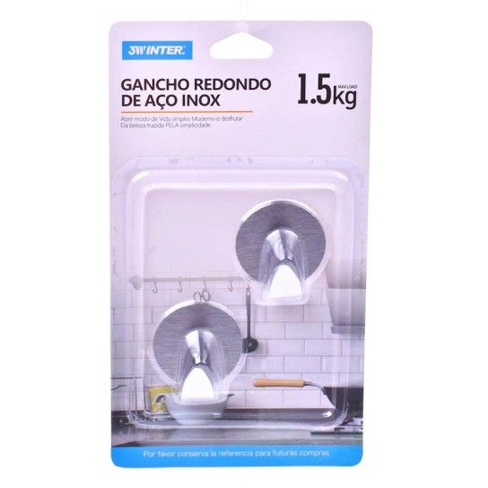 GANCHO PAREDE AO INOX RED.