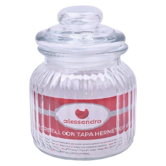 FRASCO VIDRO C/TAMPA HERMETICA 600ML