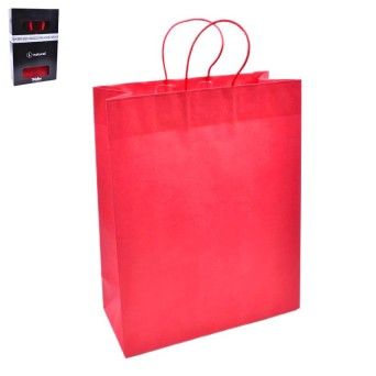 SACO PAPEL VERMELHO 32+14 X40CM
