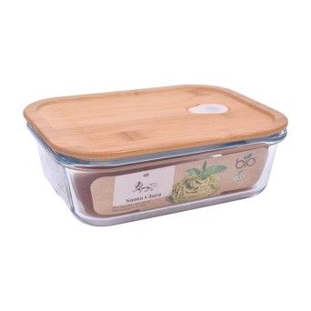 FIAMBREIRA RECT. C/TAMPA BAMBU 17.5x13X6