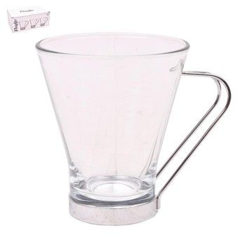 CHAVENA VIDRO ASA METAL 200 ML CX12