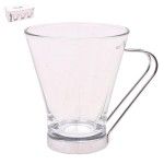 CHAVENA VIDRO ASA METAL 200 ML CX12