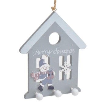 CABIDE CASA MAD.NATAL 17CM CINZA