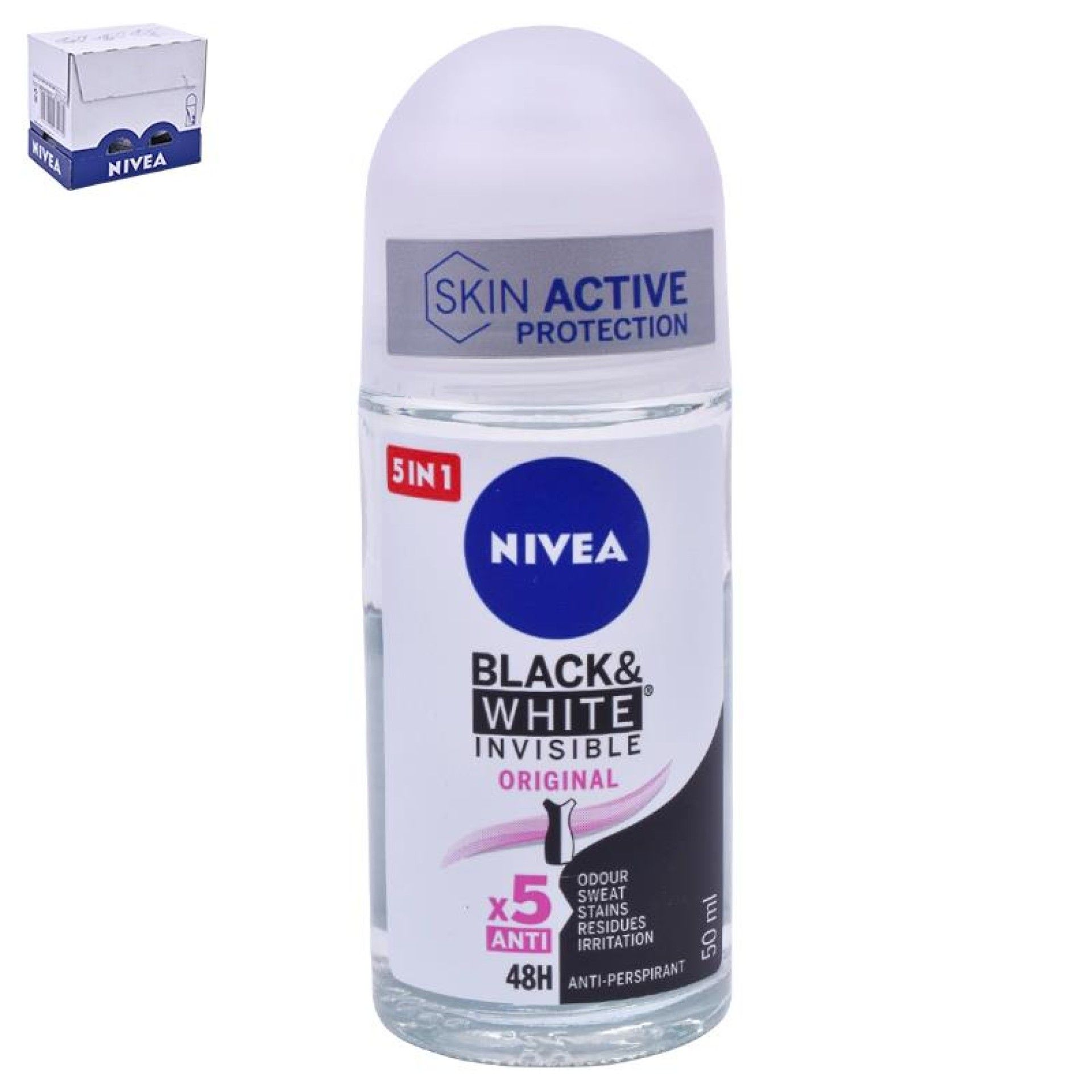 NIVEA DEO ROLL B&W INVIS ORIGI 50ML CX6 NIVEA DEO ROLL B&W INVIS ORIGI 50ML CX6