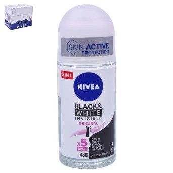 NIVEA DEO ROLL B&W INVIS ORIGI 50ML CX6