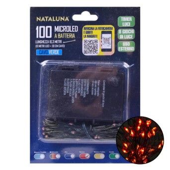SERIE NATAL 100MICROLED 10,3MT TEMP.VERM