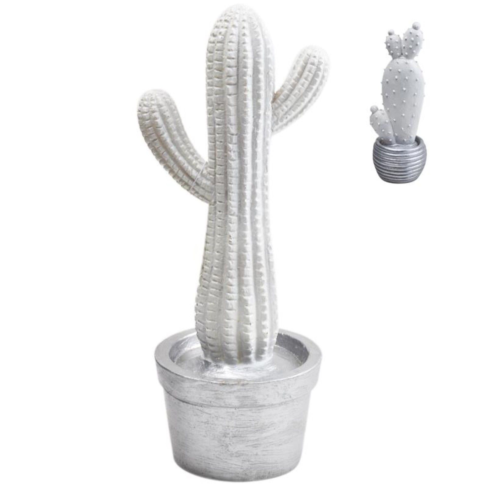 CACTO RESINA BRC/PRATA 30CM 57688 CACTO RESINA BRC/PRATA 30CM 57688