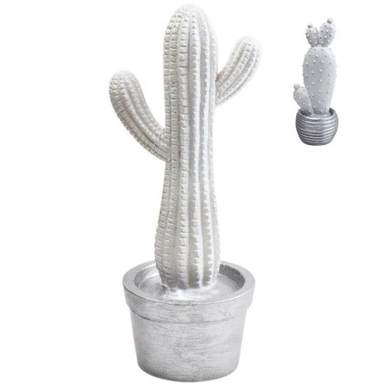CACTO RESINA BRC/PRATA 30CM 57688 CACTO RESINA BRC/PRATA 30CM 57688