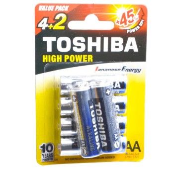 TOSHIBA BLISTER 6PILHAS ALKAL LR06 AA CX12