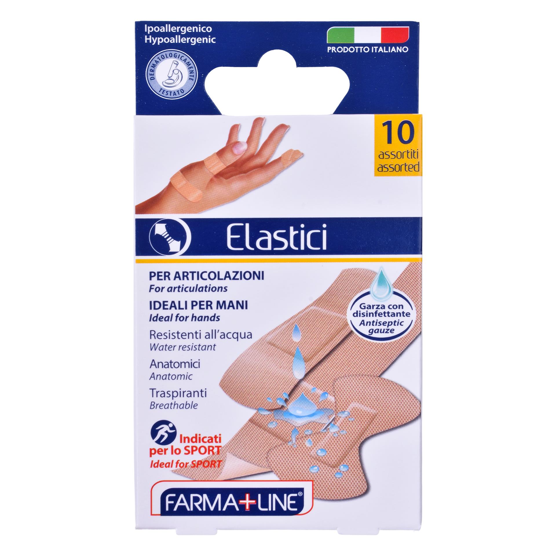 PENSOS ELASTICI MÃO 10UN FARMALINE CX18 PENSOS ELASTICI MÃO 10UN FARMALINE CX18